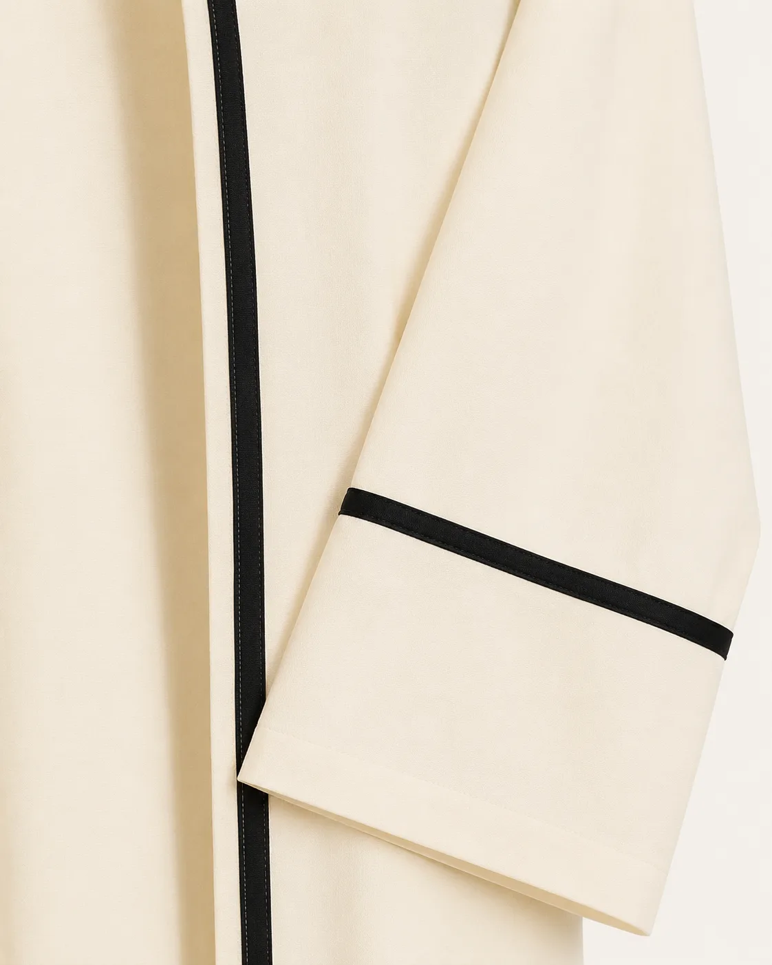 Krem Bordürlü Keten Kimono Pantolon Takımı