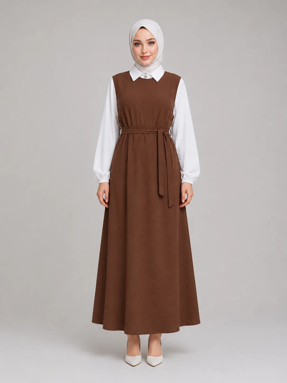 Yakalı Ayrobin Elbise